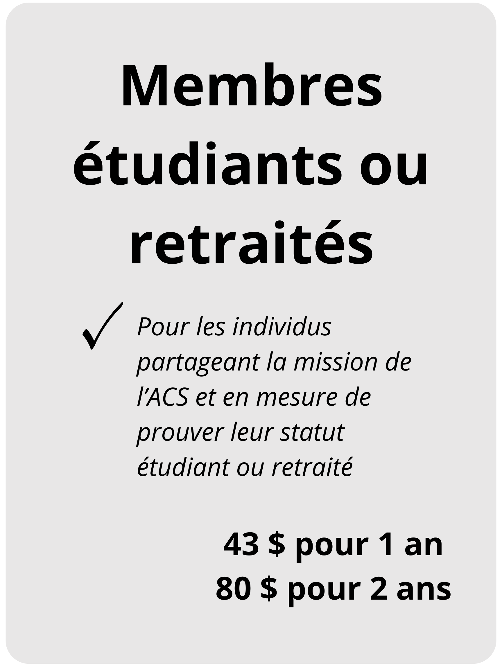 Membres etuidants et retraites